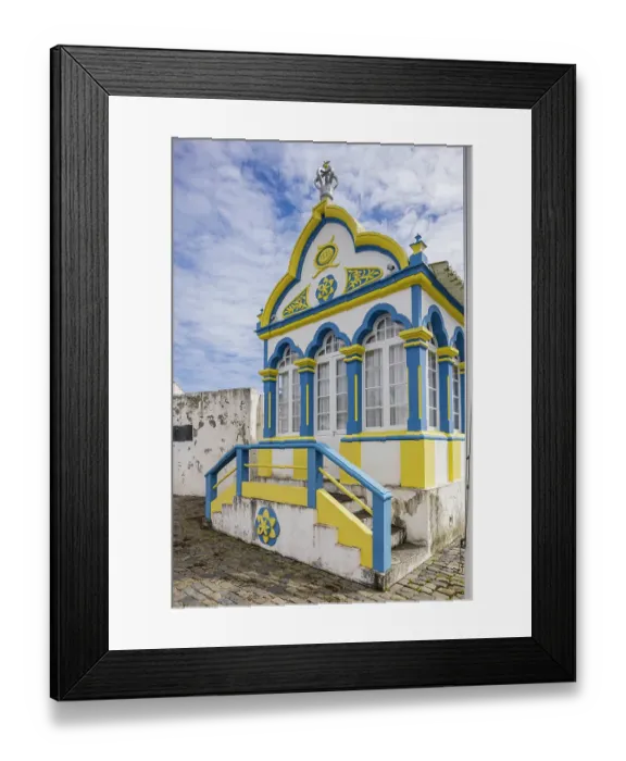 Framed Print : Quatro Ribeiras, Terceira Island, Azores, Portugal. Temple of the Holy Spirit, known as an Imperio, in Quatro Ribeiras