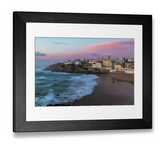 Framed Print : Sunset hour over the beach at Praia das Macas near Colares, Portugal Framed Print : Sunset hour over the beach at Praia das Macas near Colares, Portugal