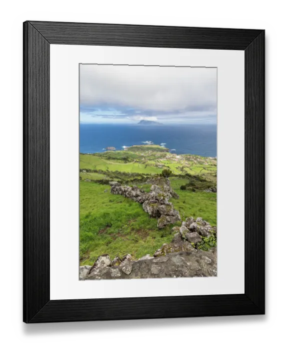 Framed Print : Ponta Delgada, Azores, Portugal. Atlantic Ocean and the coast on Flores Island