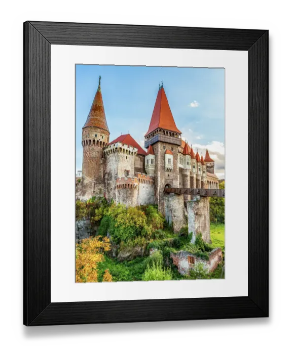 Framed Print : Romania, Hunedoara. Corvin Castle, Gothic-Renaissance castle, one of the largest castles in Europe