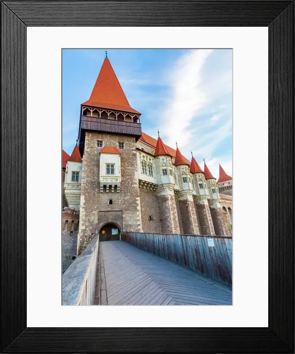 Framed Print : Romania, Hunedoara. Corvin Castle, Gothic-Renaissance castle, one of the largest castles in Europe