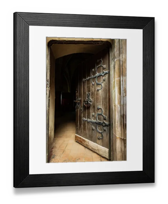 Framed Print : Romania, Hunedoara. Corvin Castle, Gothic-Renaissance castle, one of the largest castles in Europe. Heavy fortified door Framed Print : Romania, Hunedoara. Corvin Castle, Gothic-Renaissance castle, one of the largest castles in Europe. Heavy fortified door