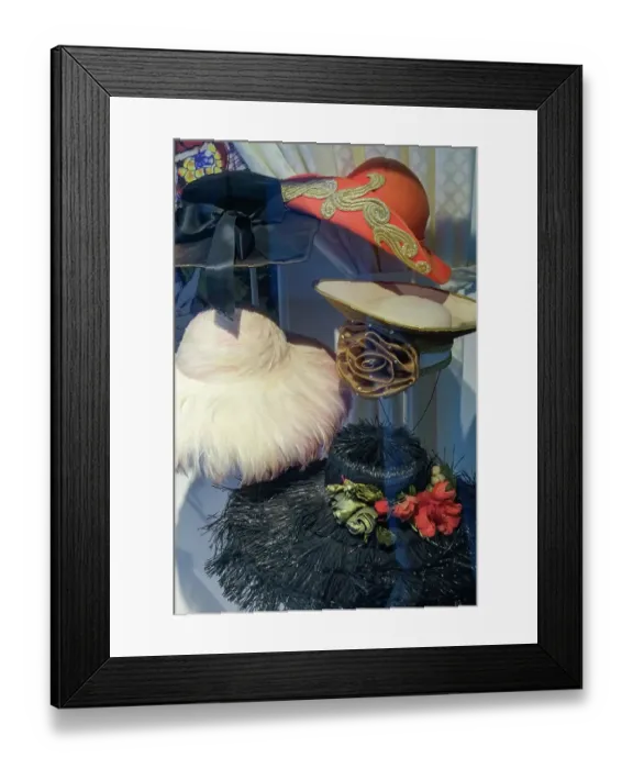 Framed Print : Malaga, Spain. Collection of vintage hats. (Editorial Use Only) Framed Print : Malaga, Spain. Collection of vintage hats. (Editorial Use Only)