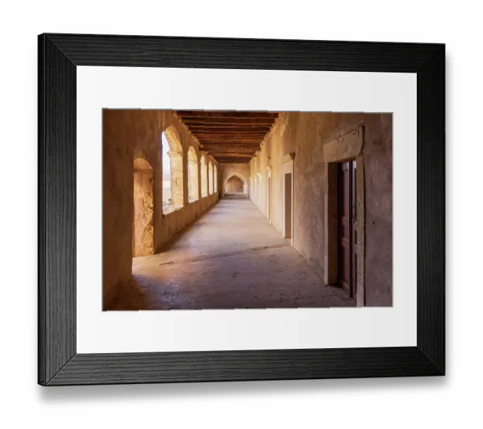 Framed Print : Greece, Crete, Rethymno. Venetian Baroque, 16th century Eastern Orthodox Monastery. The Holy Monastery of Arkadi. Arched stone passageway Framed Print : Greece, Crete, Rethymno. Venetian Baroque, 16th century Eastern Orthodox Monastery. The Holy Monastery of Arkadi. Arched stone passageway