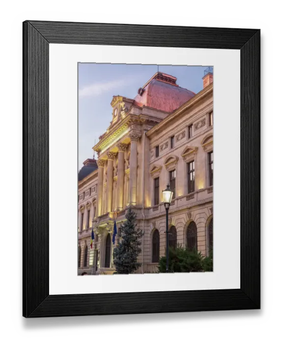 Framed Print : Romania, Bucharest. Coltea Hospital. Byzantine architecture, clock tower Framed Print : Romania, Bucharest. Coltea Hospital. Byzantine architecture, clock tower