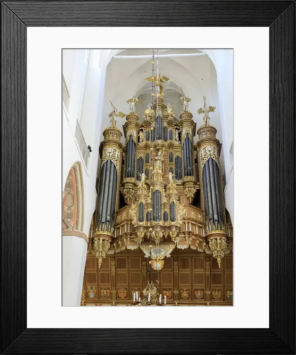 Framed Print : Germany, Mecklenburg-Vorpommern, Stralsund. St. Mary's Church interior, UNESCO World Heritage Site. Organ pipes. (Editorial Use Only)