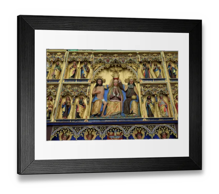 Framed Print : Germany, Mecklenburg-Vorpommern, Stralsund. St. Mary's Church, Altar of the Coronation Virgin Mary, detail, UNESCO World Heritage Site. Polychrome wooden altarpiece. (Editorial Use Only) Framed Print : Germany, Mecklenburg-Vorpommern, Stralsund. St. Mary's Church, Altar of the Coronation Virgin Mary, detail, UNESCO World Heritage Site. Polychrome wooden altarpiece. (Editorial Use Only)