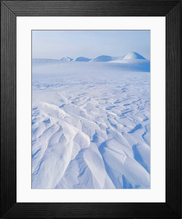 Framed Print : Landscape on the Filchnerfonna ice shelf during winter, the island Spitzbergen in the Svalbard. Scandinavia, Norway