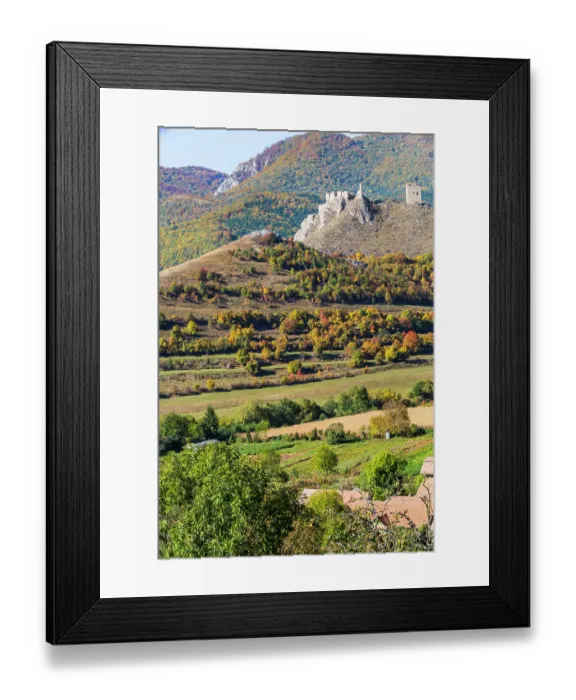 Framed Print : Romania, Transylvania. Coltesti Castle 11th century ruins. Territorial Trascau Mountain views Framed Print : Romania, Transylvania. Coltesti Castle 11th century ruins. Territorial Trascau Mountain views