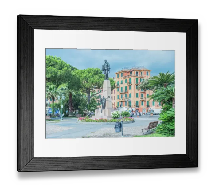 Framed Print : Italy, Liguria. Santa Margherita, statue of King Vittorio Emanuele Framed Print : Italy, Liguria. Santa Margherita, statue of King Vittorio Emanuele