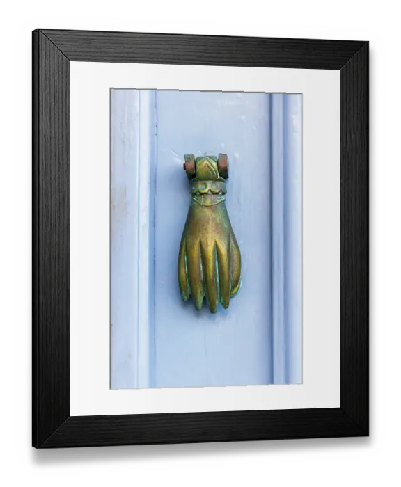 Framed Print : Greece, Crete, Chania, Old Town. Bronze door knocker