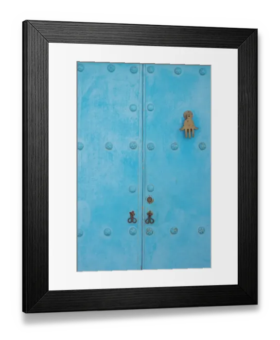 Framed Print : Marbella, Spain. Colorful Spanish architecture. Blue door Framed Print : Marbella, Spain. Colorful Spanish architecture. Blue door