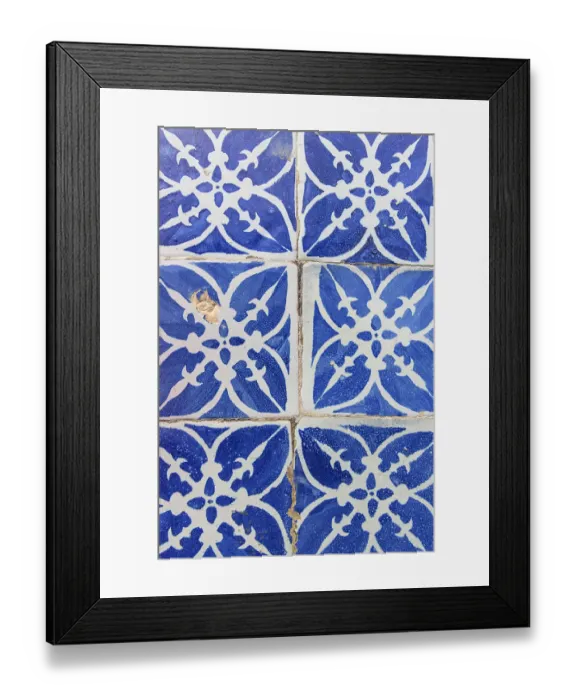 Framed Print : Terceira Island, Azores, Portugal. Blue tile on a decrepit building in Angra do Heroismo