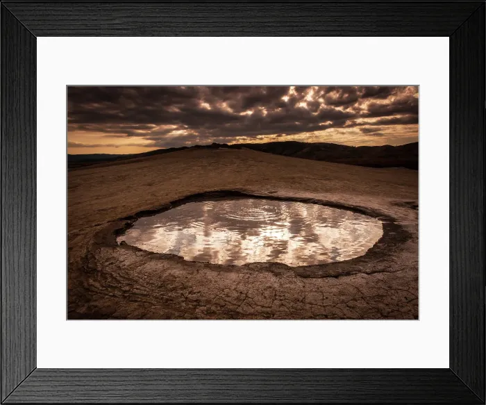 Framed Print : Romania, Buzau County, Berca. Geological, botanical reservation Vulcanii Noroiosi de la Paclele Mici. Small volcano-shaped structures caused by eruption of natural gases Framed Print : Romania, Buzau County, Berca. Geological, botanical reservation Vulcanii Noroiosi de la Paclele Mici. Small volcano-shaped structures caused by eruption of natural gases