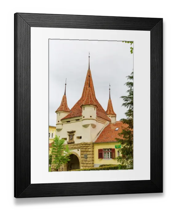 Framed Print : Romania, Brasov. Catherine's Gate, Poarta Ecaterinei, built by the Tailors Guild, in 1559 for defensive purposes Framed Print : Romania, Brasov. Catherine's Gate, Poarta Ecaterinei, built by the Tailors Guild, in 1559 for defensive purposes