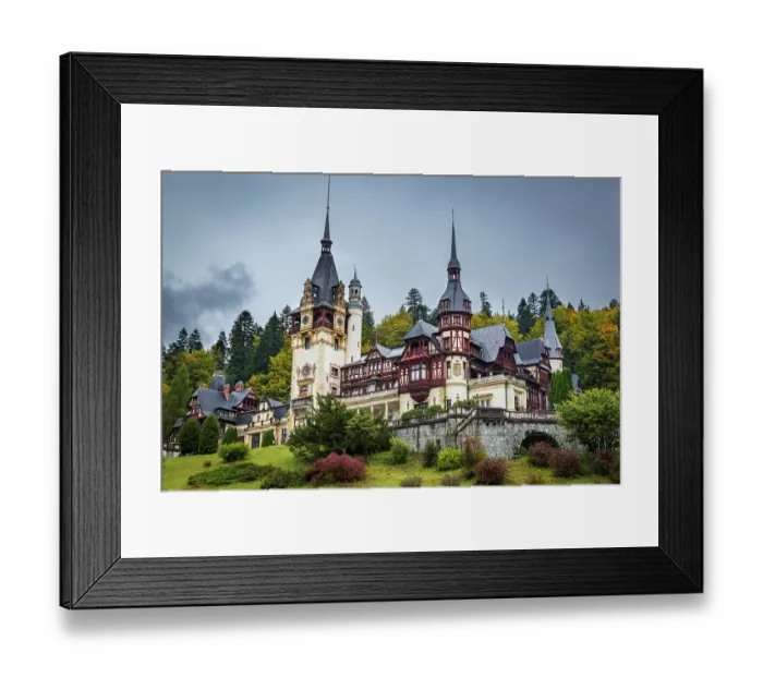 Framed Print : Romania, Carpathian Mountains, Prahova County, Sinaia. King Carol I Peles Castle, Castelul Peles. Exterior. Neo-Renaissance castle