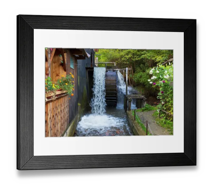 Framed Print : Romania, Transylvania, Fagaras. Ohaba. Oldest functioning grist mill with water wheel. The miller and wife
