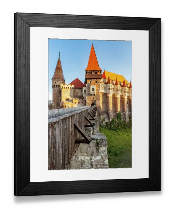 Framed Print : Romania, Hunedoara. Corvin Castle, Gothic-Renaissance castle, one of the largest castles in Europe