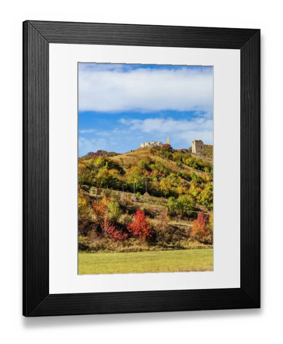 Framed Print : Romania, Transylvania. Coltesti Castle 11th century ruins. Territorial Trascau Mountain views Framed Print : Romania, Transylvania. Coltesti Castle 11th century ruins. Territorial Trascau Mountain views