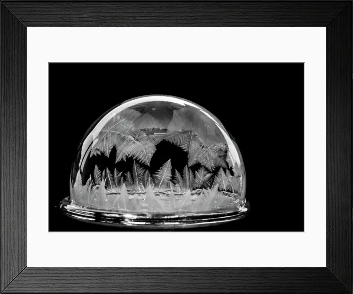 Framed Print : USA, Indiana, Carmel. Frozen soap bubbles on wine glass base. ©Wendy Kaveney  /  Jaynes Gallery  /  DanitaDelimont.com