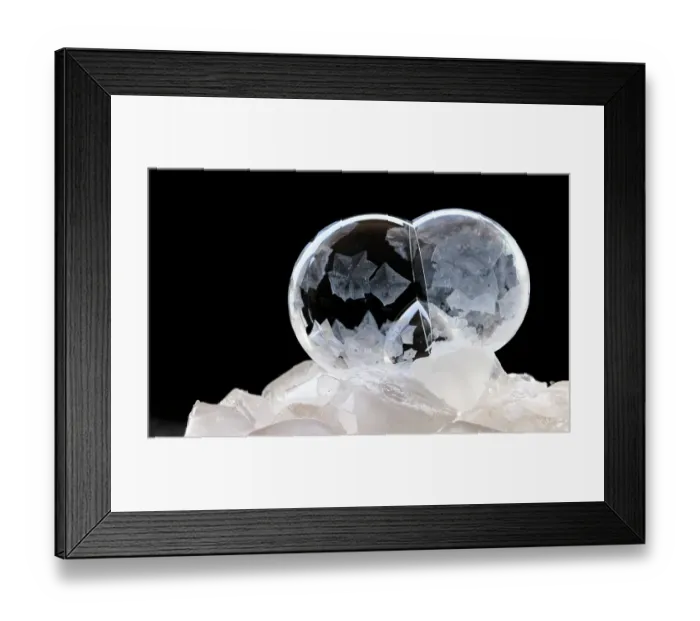 Framed Print : USA, Indiana, Carmel. Frozen soap bubbles with feather-like crystals on bed of ice. ©Wendy Kaveney / Jaynes Gallery / DanitaDelimont.com Framed Print : USA, Indiana, Carmel. Frozen soap bubbles with feather-like crystals on bed of ice. ©Wendy Kaveney / Jaynes Gallery / DanitaDelimont.com