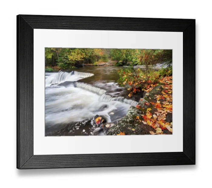 Framed Print : USA, Michigan, Ottawa National Forest. Fallen maple leaves and waterfalls on Ontonagon River. ©Don Grall / Jaynes Gallery / DanitaDelimont.com Framed Print : USA, Michigan, Ottawa National Forest. Fallen maple leaves and waterfalls on Ontonagon River. ©Don Grall / Jaynes Gallery / DanitaDelimont.com