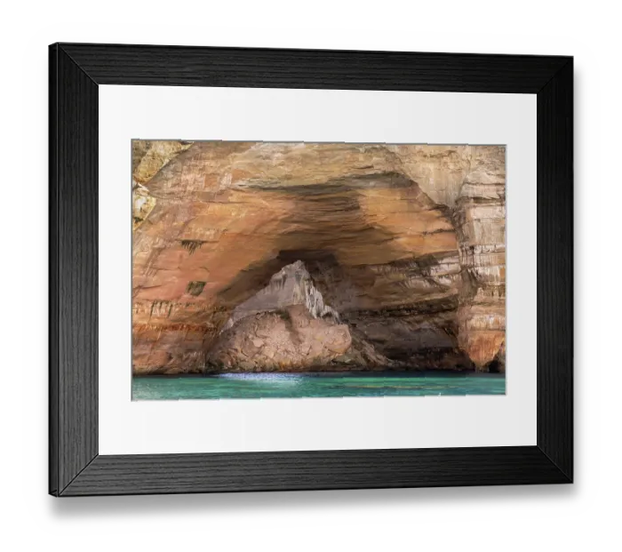 Framed Print : USA, Michigan, Pictured Rocks National Lakeshore. Mineral stains on sandstone cliffs. ©Don Grall / Jaynes Gallery / DanitaDelimont.com Framed Print : USA, Michigan, Pictured Rocks National Lakeshore. Mineral stains on sandstone cliffs. ©Don Grall / Jaynes Gallery / DanitaDelimont.com