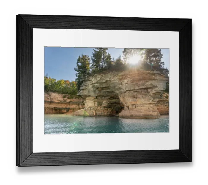 Framed Print : USA, Michigan, Pictured Rocks National Lakeshore. Eroded arch in sandstone formation. ©Don Grall  /  Jaynes Gallery  /  DanitaDelimont.com