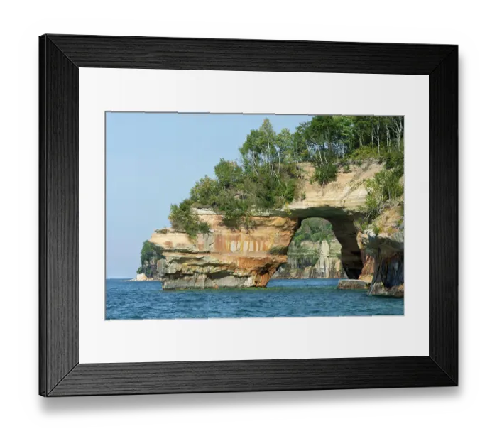 Framed Print : USA, Michigan, Pictured Rocks National Lakeshore. Eroded arch in sandstone formation. ©Don Grall  /  Jaynes Gallery  /  DanitaDelimont.com
