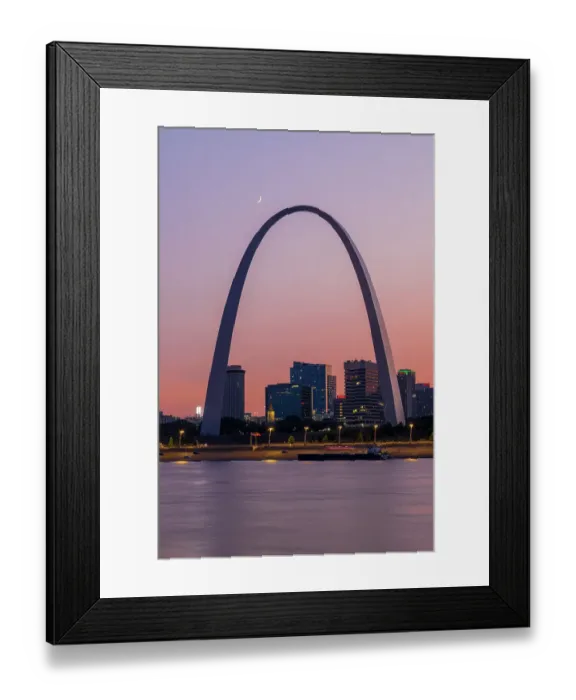 Framed Print : Jefferson National Expansion Memorial, The Gateway Arch at dusk near Mississippi River, St. Louis, Missouri Framed Print : Jefferson National Expansion Memorial, The Gateway Arch at dusk near Mississippi River, St. Louis, Missouri