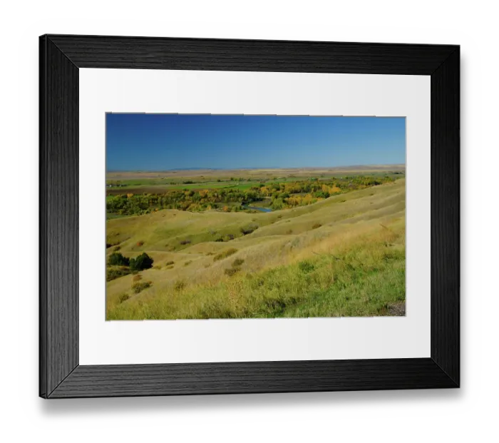 Framed Print : USA, Little Bighorn Battlefield National Monument, river valley