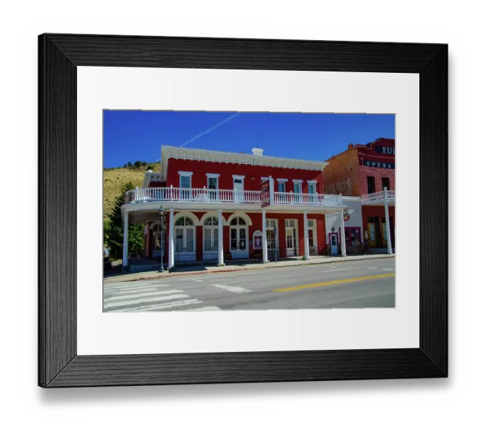 Framed Print : USA, Nevada, Eureka. Jackson House Hotel (1877) and Sacha's Pizza and Sugar Shack(1880). (Editorial Use Only) Framed Print : USA, Nevada, Eureka. Jackson House Hotel (1877) and Sacha's Pizza and Sugar Shack(1880). (Editorial Use Only)