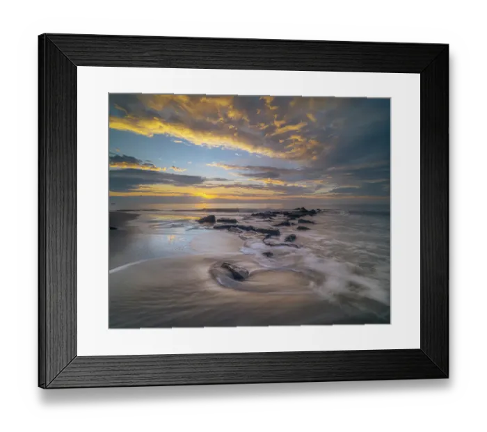 Framed Print : USA, New Jersey, Cape May National Seashore. Ocean shore at sunrise. ©Jay O'Brien / Jaynes Gallery / DanitaDelimont.com Framed Print : USA, New Jersey, Cape May National Seashore. Ocean shore at sunrise. ©Jay O'Brien / Jaynes Gallery / DanitaDelimont.com