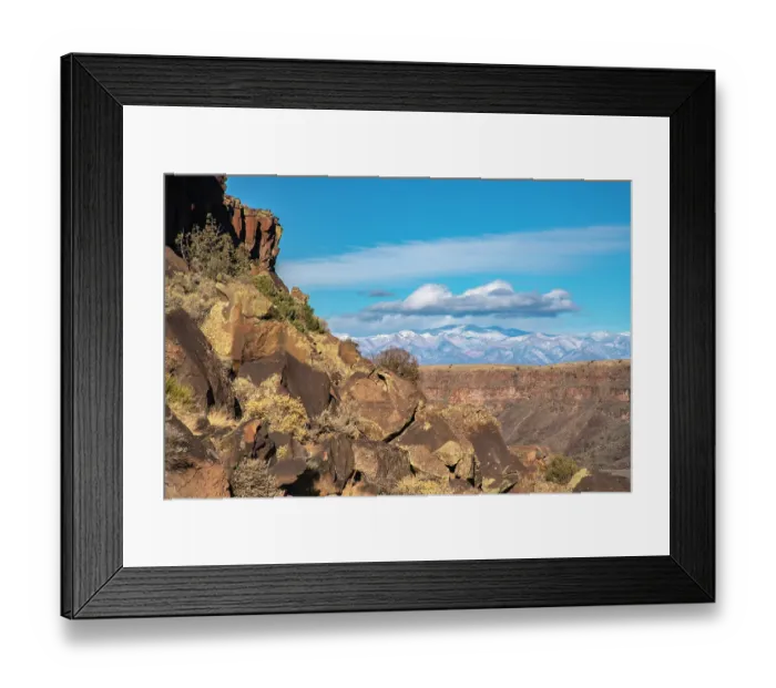 Framed Print : USA, New Mexico, Rio Grande del Norte National Monument. Rocky cliff and mountain landscape. ©Cathy & Gordon Illg  /  Jaynes Gallery  /  DanitaDelimont.com