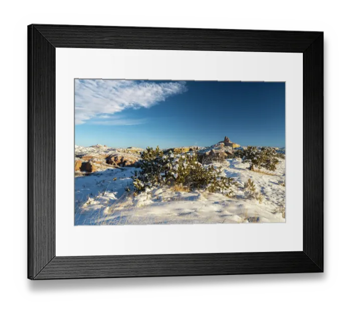 Framed Print : USA, New Mexico, Gallup, Red Rock Park. Church Rock in winter sunrise. ©Cathy & Gordon Illg  /  Jaynes Gallery  /  DanitaDelimont.com