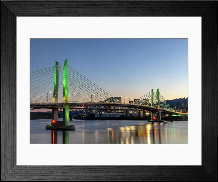 Framed Print : Tilikum Crossing Bridge from the eastside of the Willamette River in Portland, Oregon, USA Framed Print : Tilikum Crossing Bridge from the eastside of the Willamette River in Portland, Oregon, USA