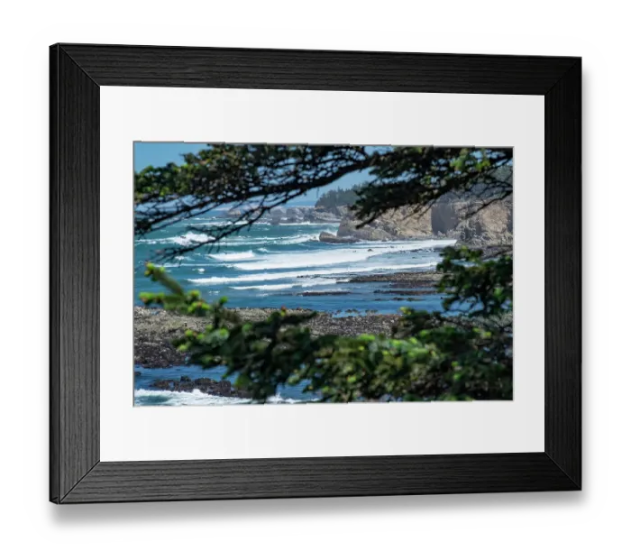 Framed Print : Cape Arago State Park, Coos County, Oregon, USA. Pacific Ocean meets rocks on the rugged coastline Framed Print : Cape Arago State Park, Coos County, Oregon, USA. Pacific Ocean meets rocks on the rugged coastline