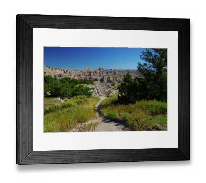 Framed Print : USA, South Dakota. Badlands National Park, Cedar Pass Overlook