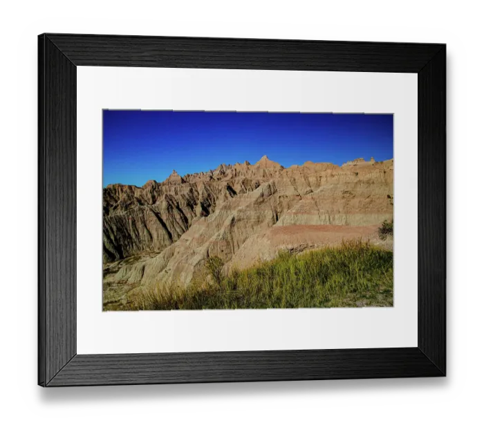 Framed Print : USA, South Dakota. Badlands National Park, White River Overlook