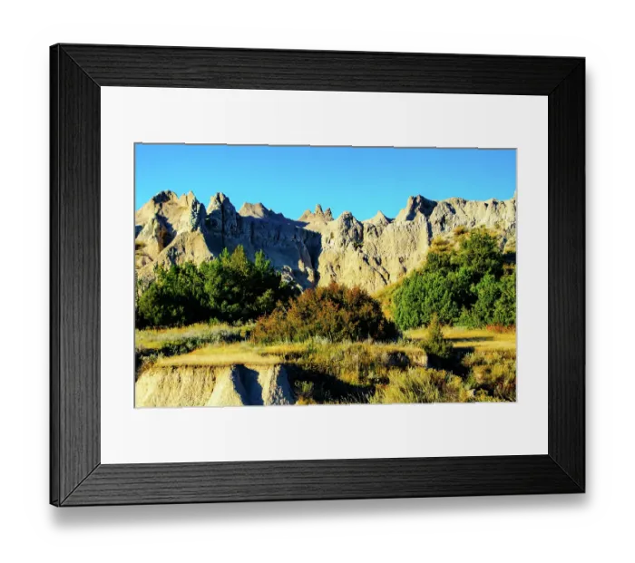 Framed Print : USA, South Dakota, Wall, Badlands National Park, Hay Butte Overlook