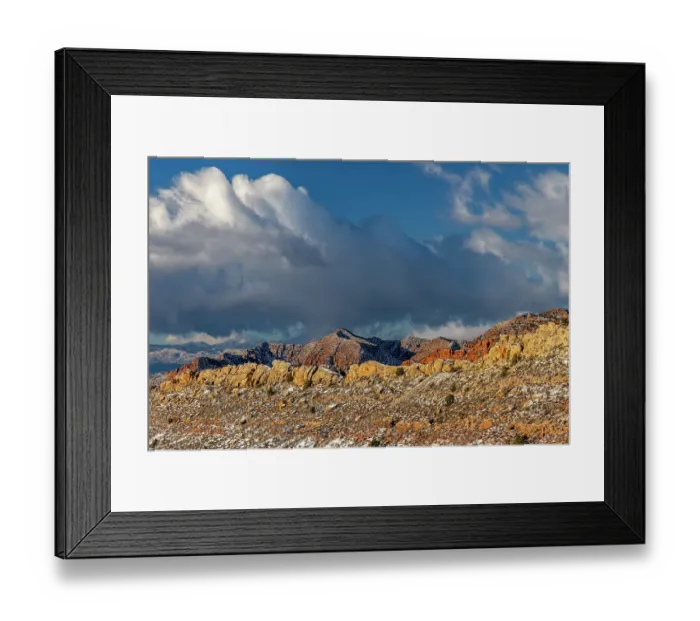 Framed Print : Fresh snowfall on reefs in Red Cliffs National Conservation Area near St. George, Utah, USA Framed Print : Fresh snowfall on reefs in Red Cliffs National Conservation Area near St. George, Utah, USA