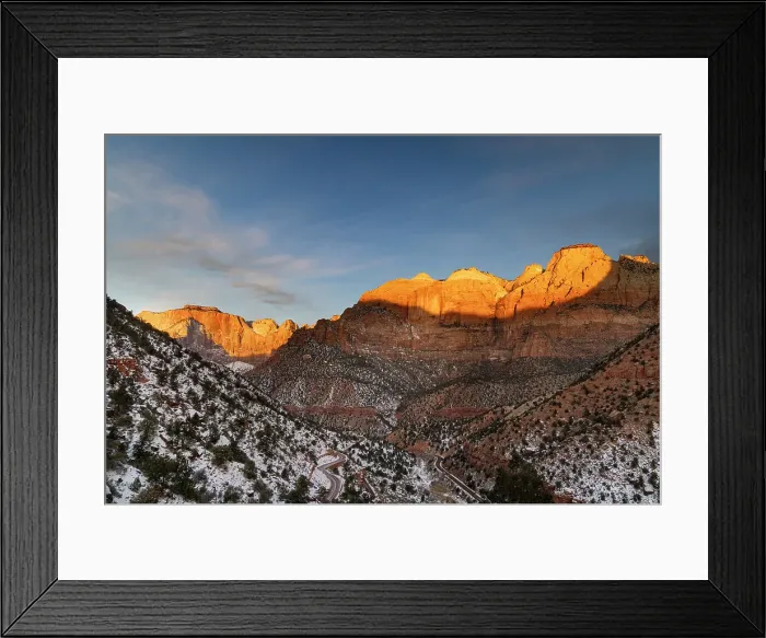 Framed Print : Towers of Virgin and the West Temple at sunrise in Zion National Park, Utah, USA
