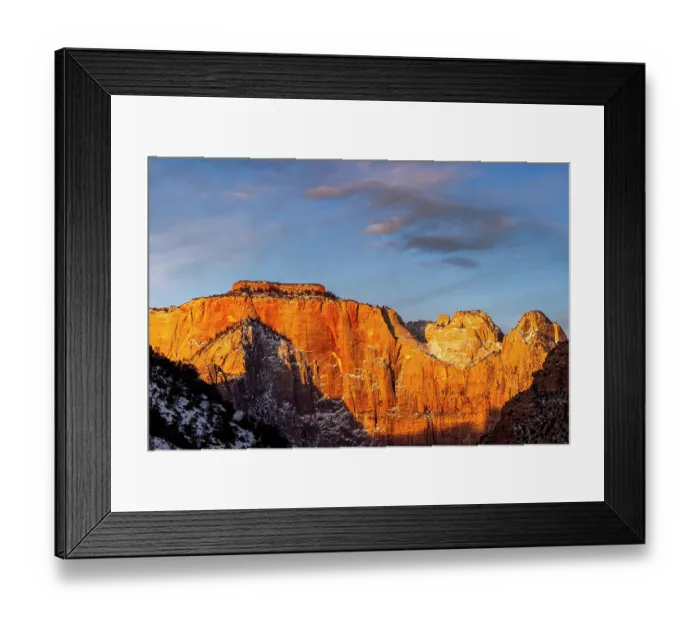 Framed Print : Towers of Virgin and the West Temple at sunrise in Zion National Park, Utah, USA Framed Print : Towers of Virgin and the West Temple at sunrise in Zion National Park, Utah, USA