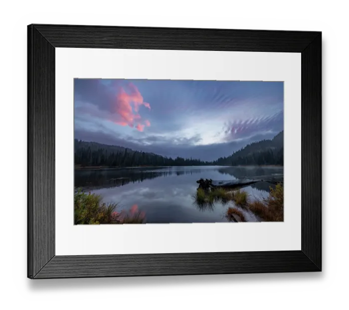 Framed Print : Reflection Lake at sunrise in Mount Rainier National Park, Washington State, USA