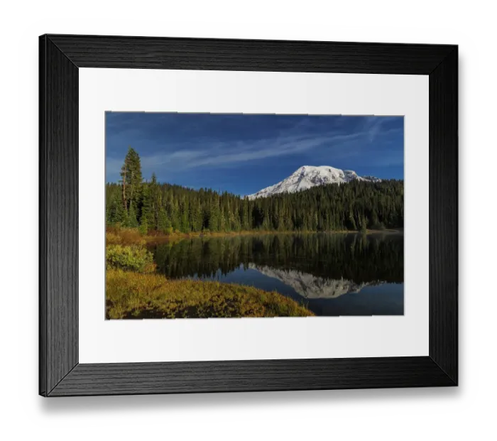 Framed Print : Mount Rainier in Reflection Lake in Mount Rainier National Park, Washington State, USA Framed Print : Mount Rainier in Reflection Lake in Mount Rainier National Park, Washington State, USA