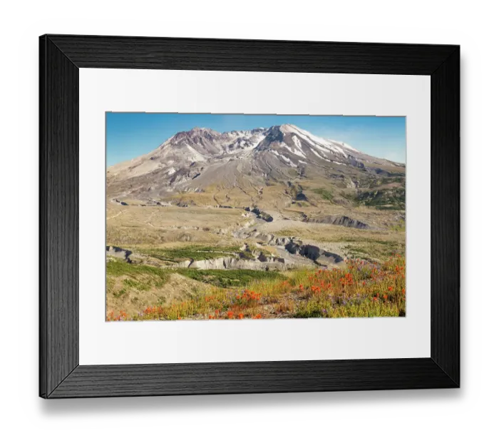 Framed Print : Washington State, Skamania County. Mount St. Helens or Louwala-Clough is an active stratovolcano