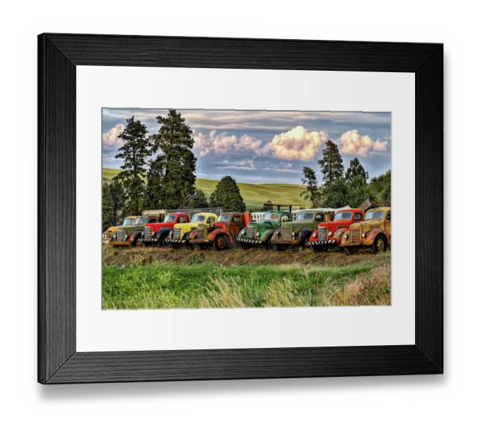 Framed Print : USA, Colfax, Washington State. Vintage trucks Framed Print : USA, Colfax, Washington State. Vintage trucks