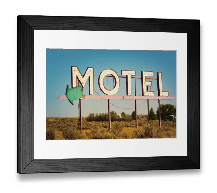 Framed Print : Motel sign of former motel, Coulee, Washington State, USA Framed Print : Motel sign of former motel, Coulee, Washington State, USA