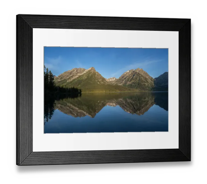 Framed Print : USA, Wyoming. Landscape of Mount Woodring and St. John from Leigh Lake, Grand Teton National Park Framed Print : USA, Wyoming. Landscape of Mount Woodring and St. John from Leigh Lake, Grand Teton National Park