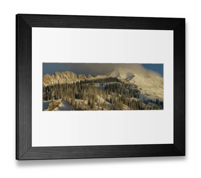 Framed Print : USA, Colorado, Gunnison National Forest. Snow-covered mountain and forest landscape in autumn. ©Don Grall  /  Jaynes Gallery  /  DanitaDelimont.com